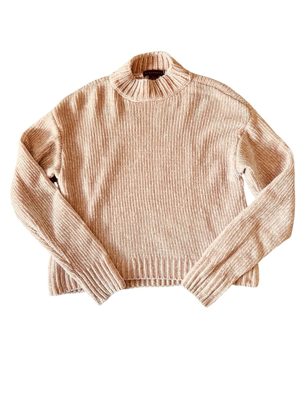 Sanctuary Chenille Blush Pink Mock Neck Sweater | Small